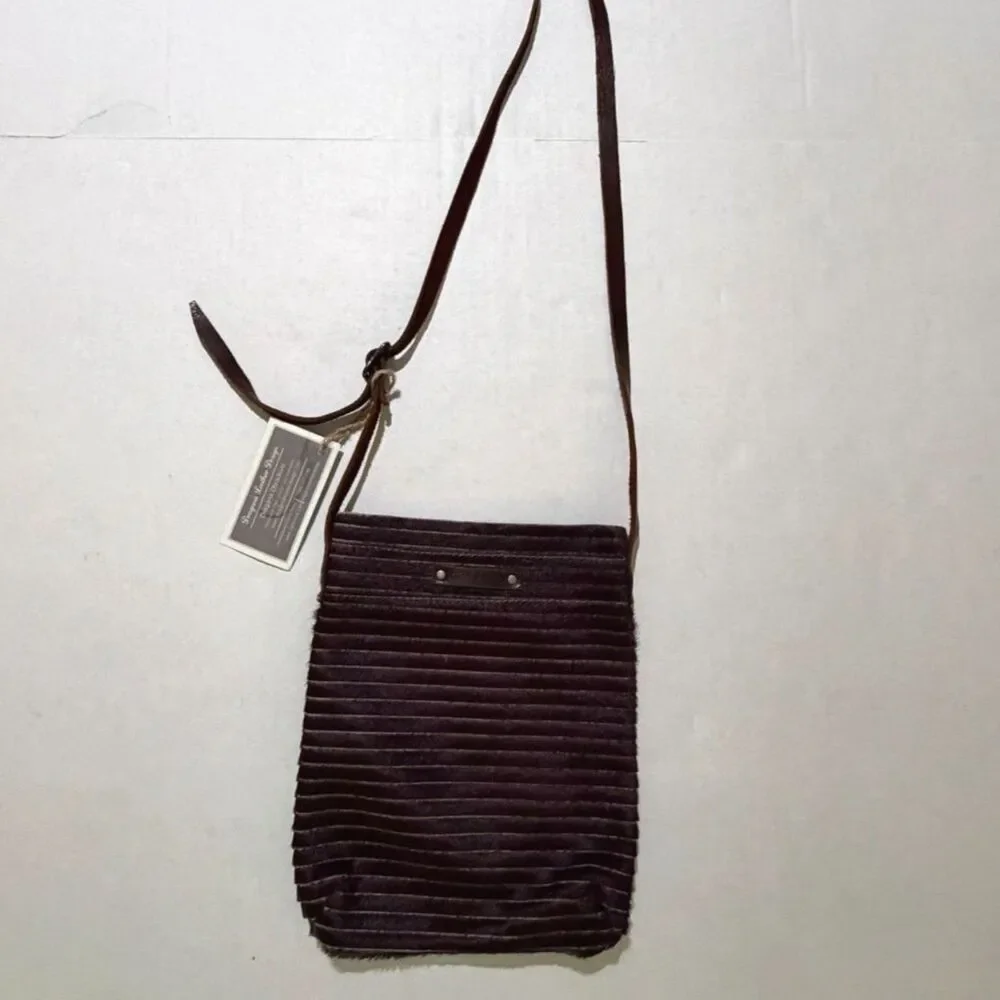 Dragana Obradovic Plum Calf Hair Rows Crossbody